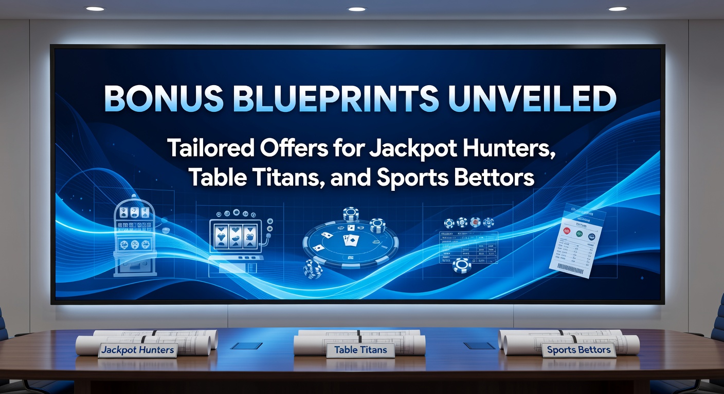 Vibrant digital blueprint illustrating customized casino bonus structures for slots, tables, and sports betting enthusiasts