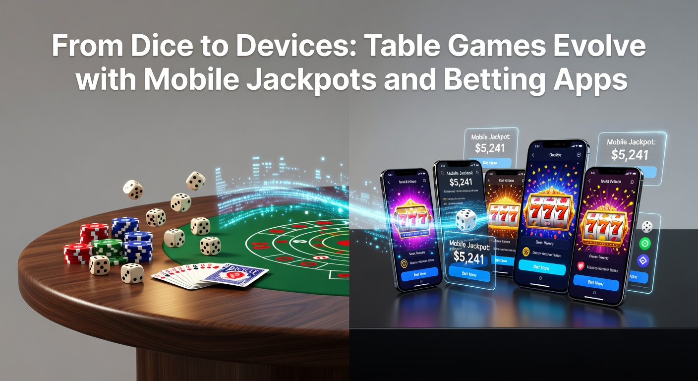 Smartphone in hand showing a split-screen app: one side a craps table with jackpot overlay, the other sports betting odds on a basketball game