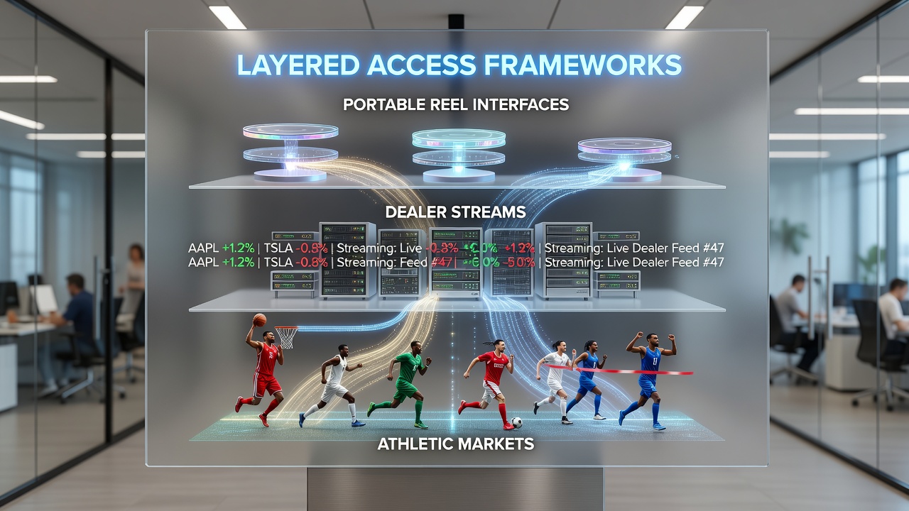 Screenshot of a mobile application demonstrating integrated access between reel games, live dealer tables, and sports betting markets via layered security protocols