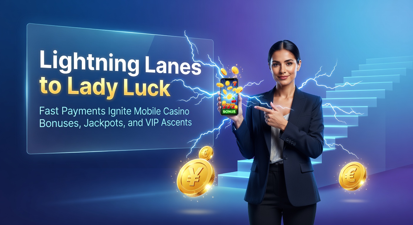 Dynamic graphic of a smartphone unleashing payment lightning bolts toward cascading bonus chips, towering jackpot meters, and ascending VIP ladders in a neon-lit casino interface