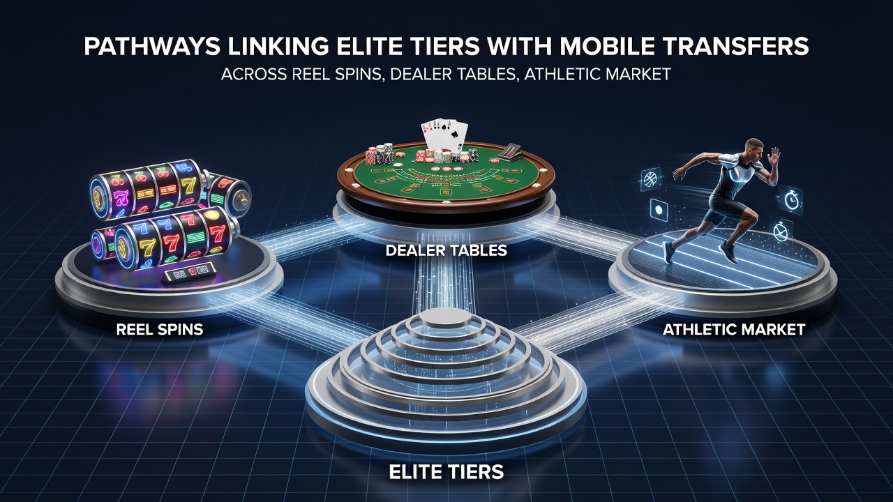 Mobile app interface displaying real-time transfers between casino games, sports markets, and shared incentive pools