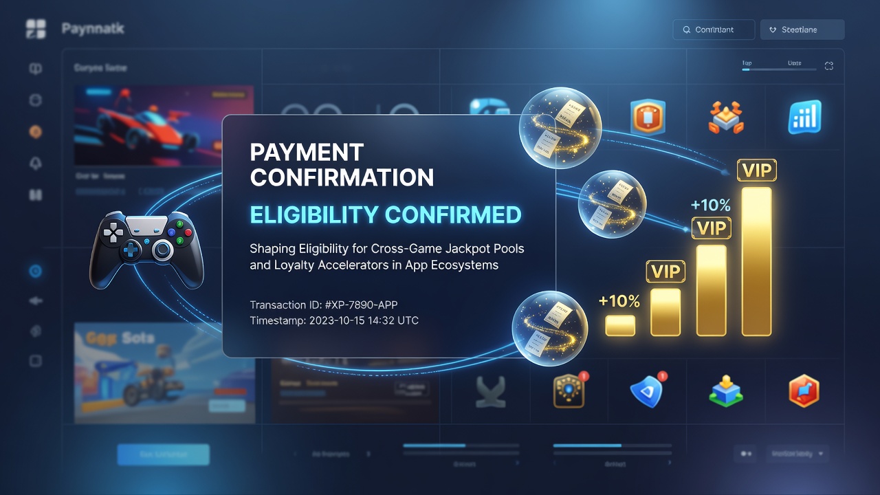 Mobile app interface displaying payment confirmation status alongside jackpot pool indicators