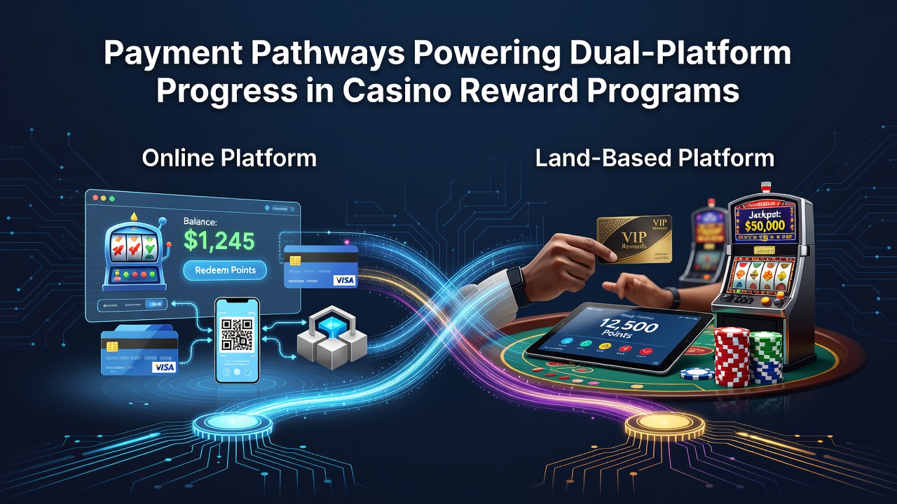 Digital payment interfaces connecting casino platforms with reward tracking systems