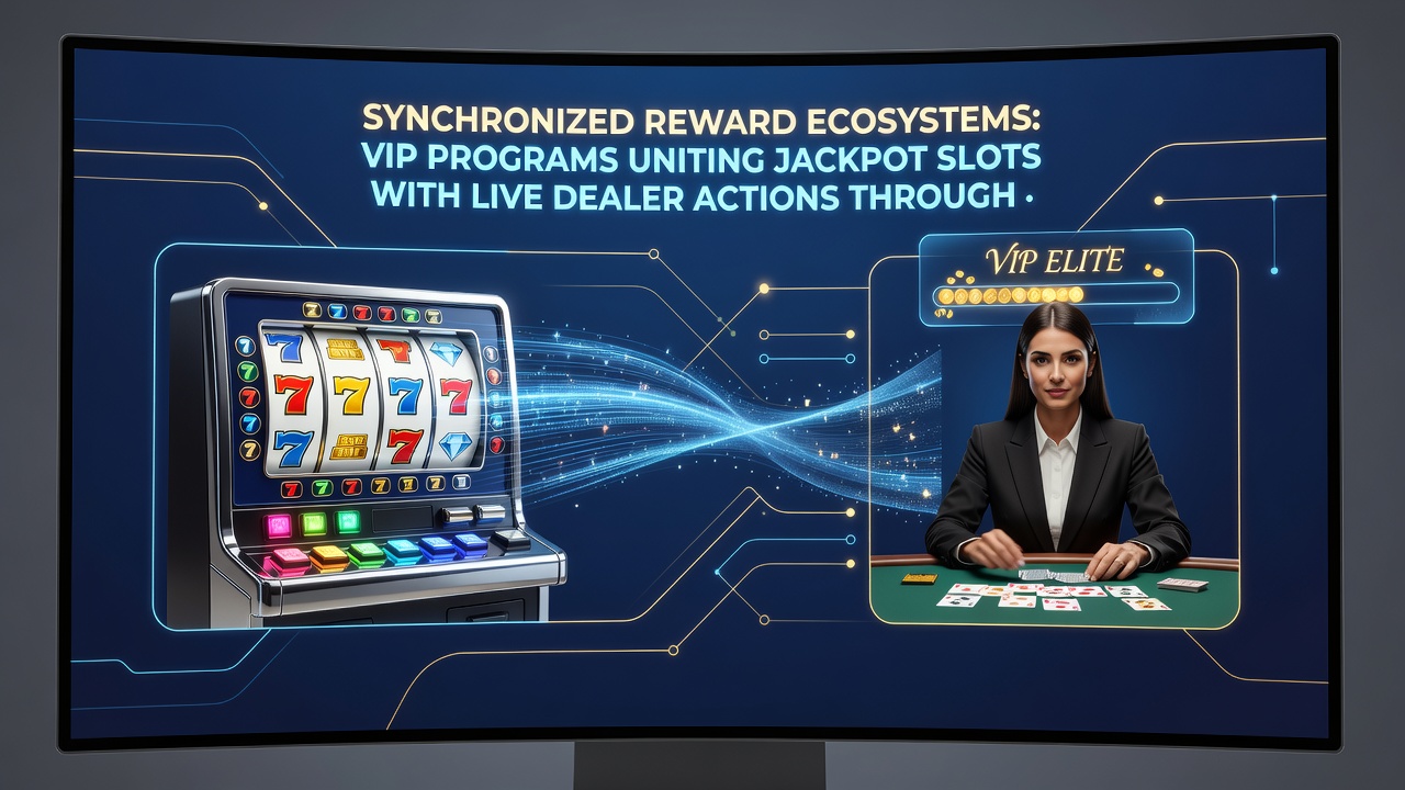 Diagram showing payment flows uniting jackpot slots, live dealer actions, and VIP loyalty tiers in real time