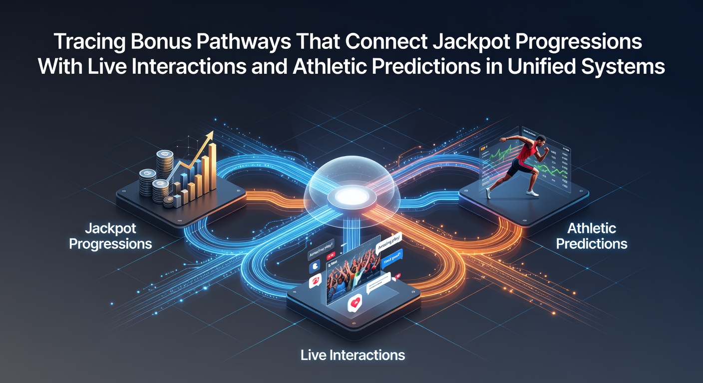 Diagram showing interconnected bonus pathways between jackpot slots, live dealer tables, and sports prediction interfaces in a unified gaming platform